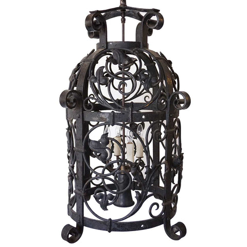 American Wrought Iron John B. Good House Five-Light Hanging Pendant Lantern