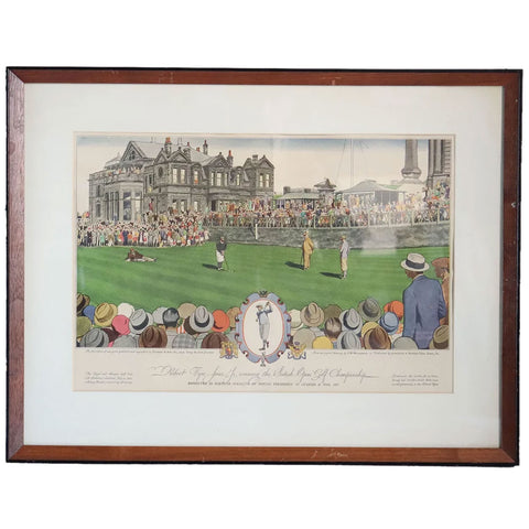 Rare American Currier and Ives After J. W. Williamson Colored Lithograph, Golf Championship