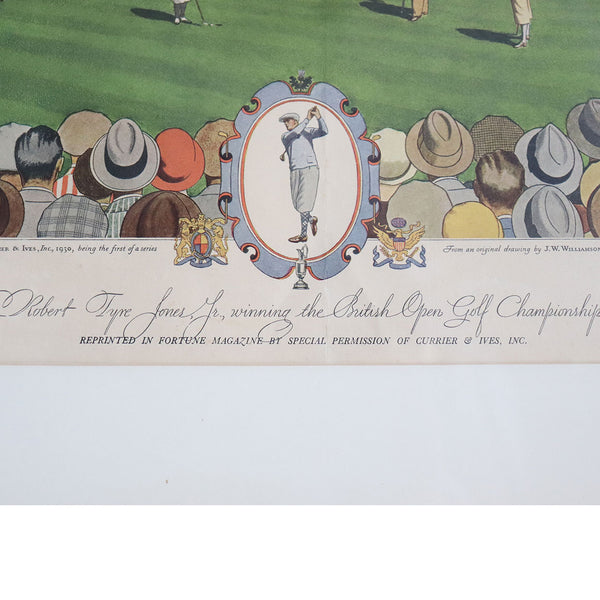 Rare American Currier and Ives After J. W. Williamson Colored Lithograph, Golf Championship