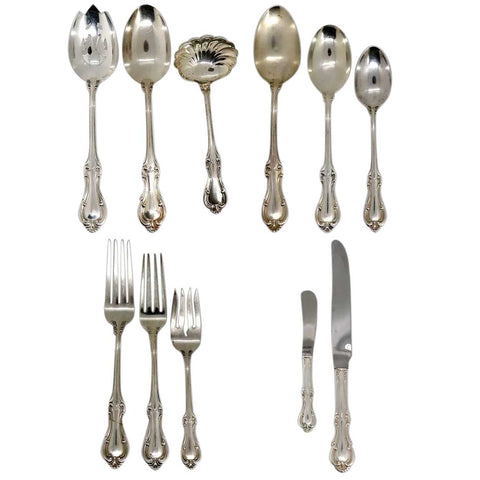 Set of American International Sterling Silver Joan of Arc Pattern Flatware (81 pieces)