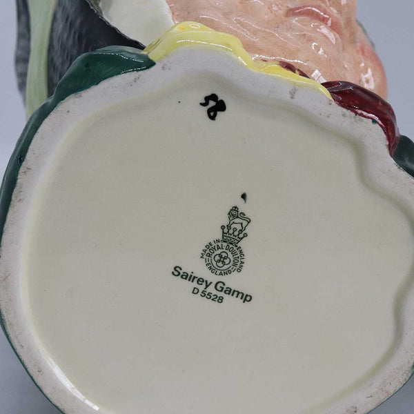 Vintage English Royal Doulton Porcelain Charles Dickens Sairey Gamp D5528 Character Jug