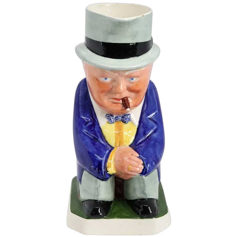 Rare Vintage English Eric Olsen for Copeland Spode Porcelain Sir Winston Churchill Toby Jug