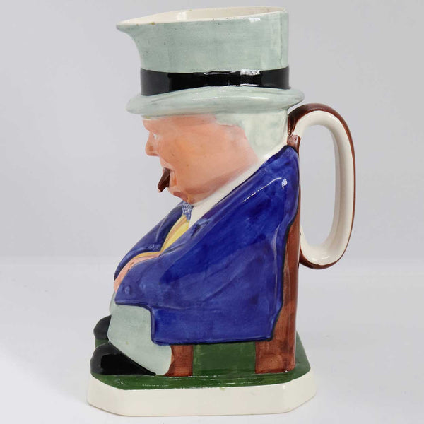 Rare Vintage English Eric Olsen for Copeland Spode Porcelain Sir Winston Churchill Toby Jug