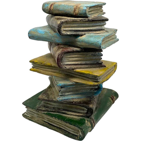 Vintage American John Rosselli Painted Wood Stacked Books Sculpture