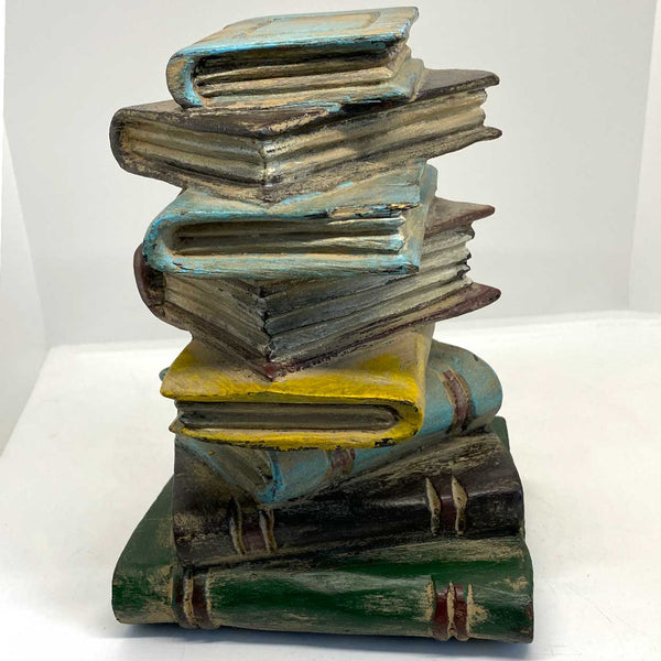 Vintage American John Rosselli Painted Wood Stacked Books Sculpture