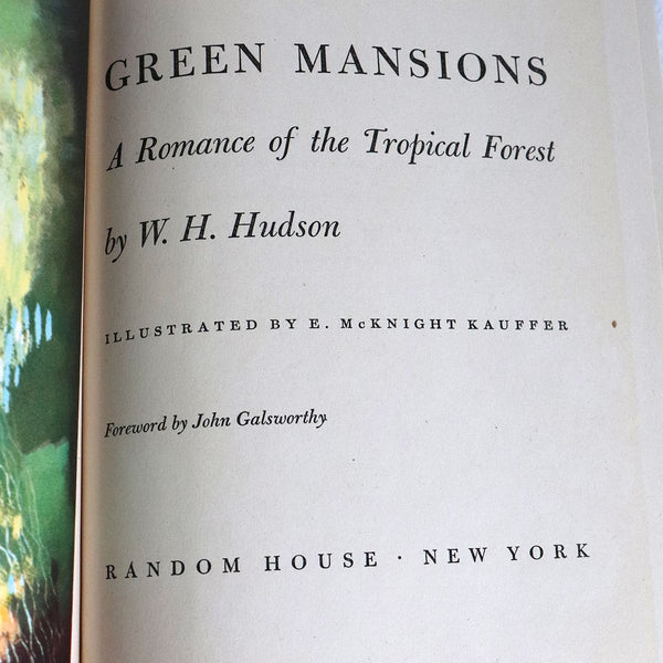 Vintage Book: Green Mansions by William Henry Hudson and E. McKnight Kauffer