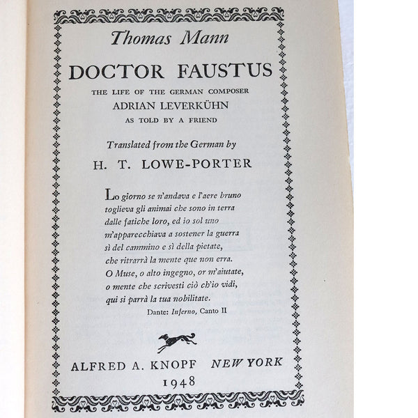 Vintage Book: Doctor Faustus by Thomas Mann