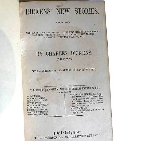 Set of 15 Leather Books: Petersons' Uniform Edition of Dickens' Works