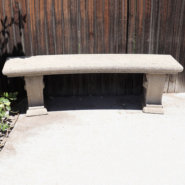 Vintage American Painted and Cast Concrete Curved Garden Bench