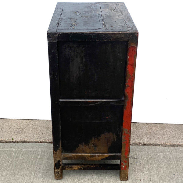 Chinese Qing Red Lacquer Wooden Side Cabinet