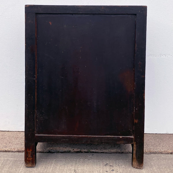 Chinese Qing Red Lacquer Wooden Side Cabinet