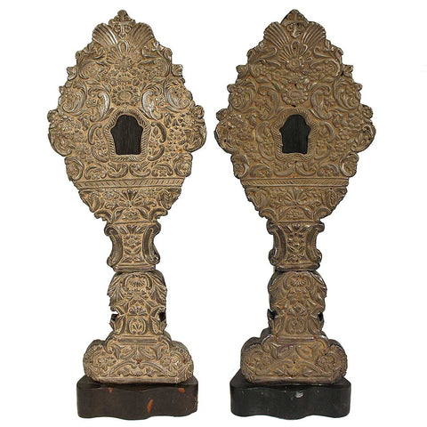 Pair of Indo-Portuguese Baroque Revival Silver Reliquaries