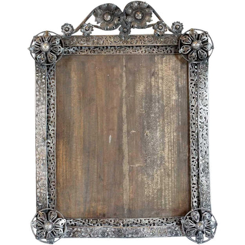 Small Indo-Portuguese Silver Mounted Reticulated Frame