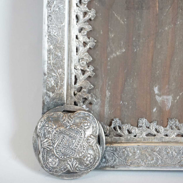 Small Indo-Portuguese Silver Mounted Wood Frame