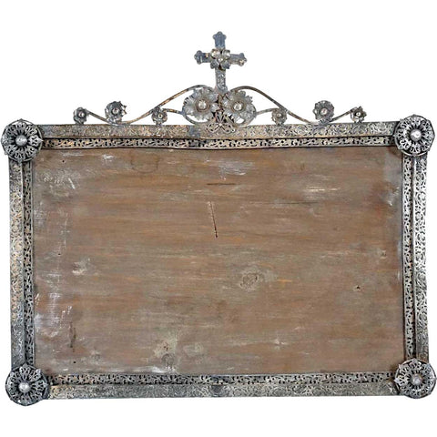Large Indo-Portuguese Silver Mounted Wood Frame