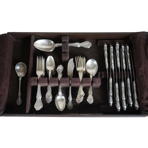 Vintage American Westmorland Sterling Silver George & Martha Washington Pattern Flatware (56 pcs.)