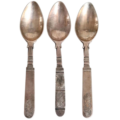 Set of Three South American Spanish Colonial Silver Spoons