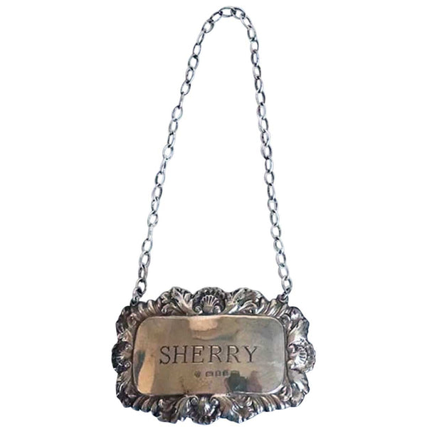 Vintage English DJ Silver Repairs Sterling Silver Sherry Bottle Tag (4 available)
