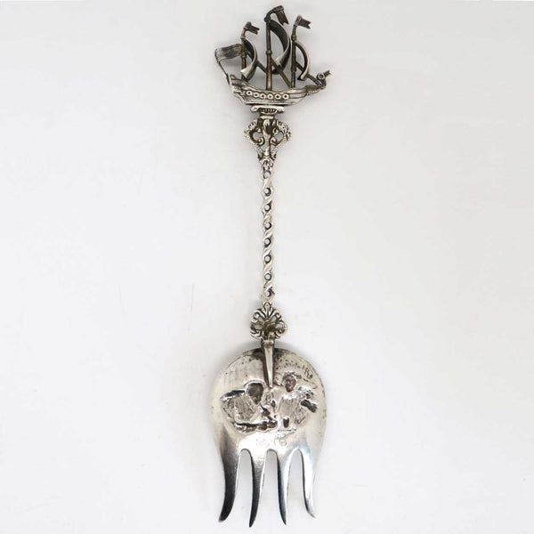 Dutch 833 Silver Novelty / Souvenir Serving Fork