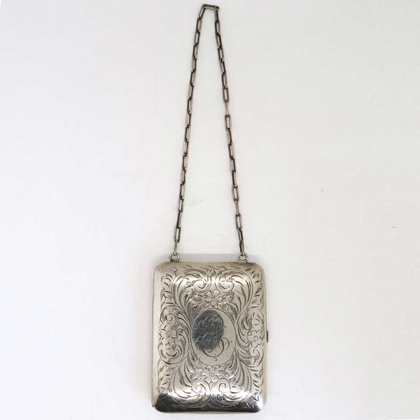 American Clarence A. Vanderbilt Sterling Silver Calling Card Case / Purse on Chain