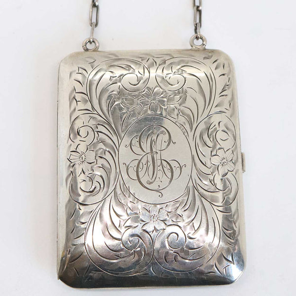 American Clarence A. Vanderbilt Sterling Silver Calling Card Case / Purse on Chain