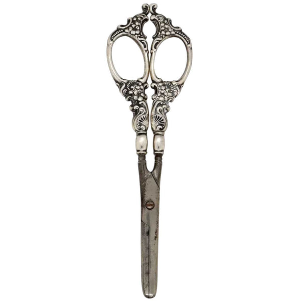 American Victorian Whiting Sterling Silver Handle Grape Scissors / Shears