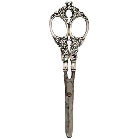 American Victorian Whiting Sterling Silver Handle Grape Scissors / Shears