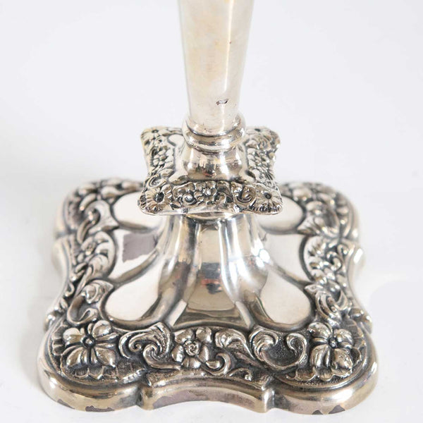Vintage American Rococo Revival Silverplate Candlestick