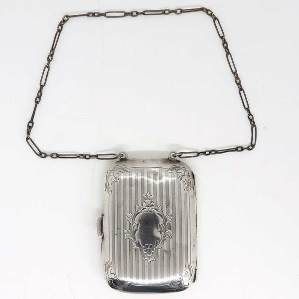 American Sterling Silver Calling Card / Dance Card Purse on Chain
