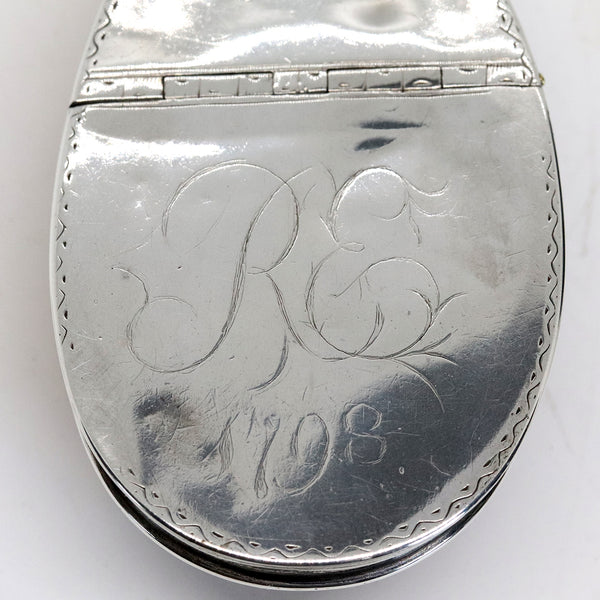 American Silver Mounted Cowrie Shell Snuff Box