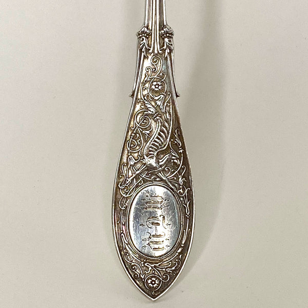 American Charles Osborne for Whiting Mfg. Sterling Silver Arabesque Preserve Spoon