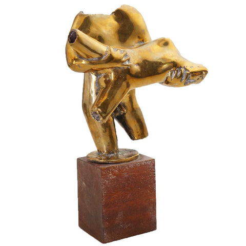 EDGAR BRITTON Polished Bronze Sculpture, Ballet Rescue