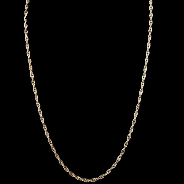 Vintage Long Sterling Silver Rope Twist Chain Necklace