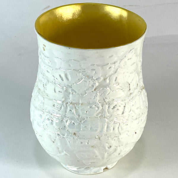 American Durand Glass Moorish Crackle White and Gold Lamp Shade