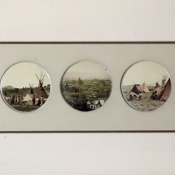 Set of Three American WILLIAM HENRY JACKSON Tinted Sepia Photographs, American West Scenes