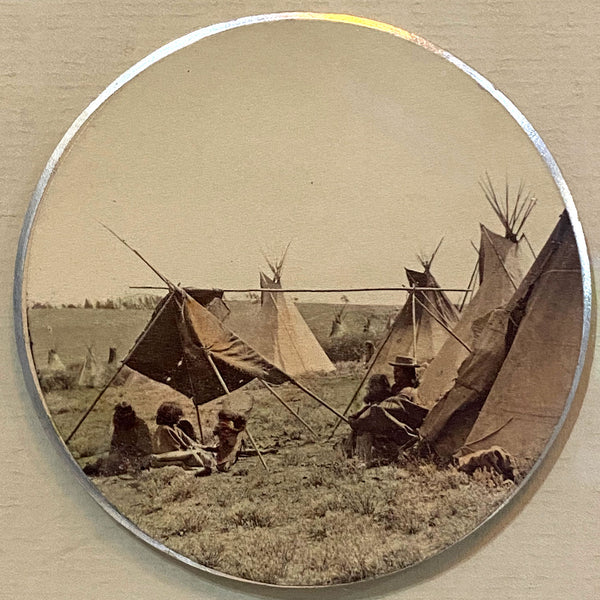 Set of Three American WILLIAM HENRY JACKSON Tinted Sepia Photographs, American West Scenes