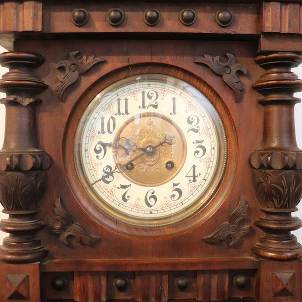 German Schlenker & Kienzle Walnut Open Wag Wall Bracket Clock