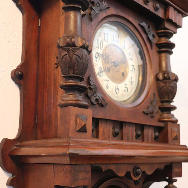 German Schlenker & Kienzle Walnut Open Wag Wall Bracket Clock