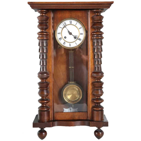 German Vienna Style Walnut Regulator Wall Clock