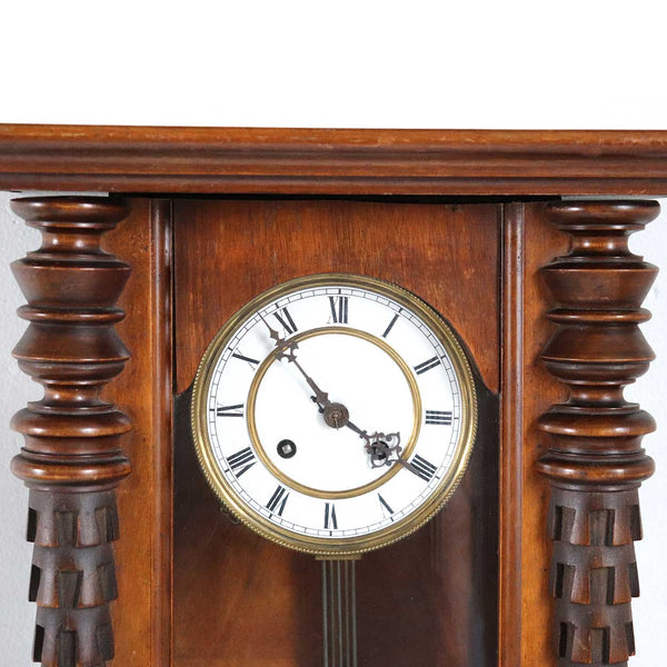 German Vienna Style Walnut Regulator Wall Clock