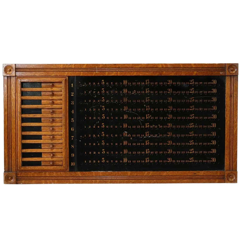 Pin Pool Scoreboard American Brunswick-Balke-Collender Co. Quarter Sawn Oak Billiards Pin ...