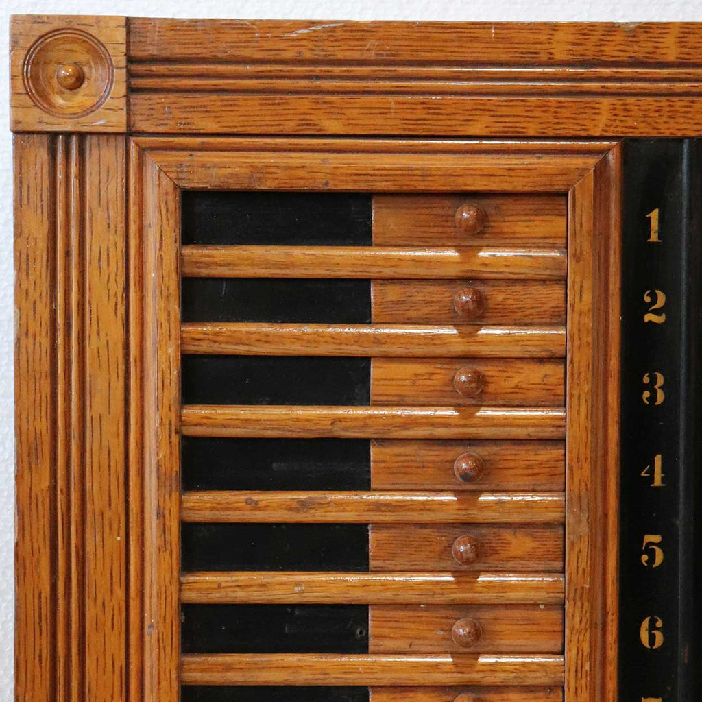 Pin Pool Scoreboard American Brunswick-Balke-Collender Co. Quarter Sawn Oak Billiards Pin ...