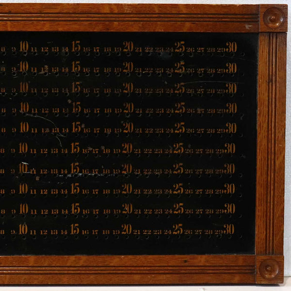 American Brunswick-Balke-Collender Co. Quarter Sawn Oak Billiards Pin Pool Score Board