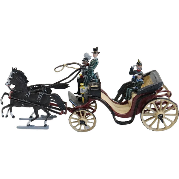 Miniature Painted Lead Kaiser Franz Josef I Horse Drawn Carriage Model