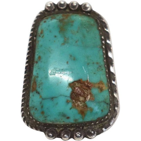 Vintage Native American Navajo Roy Buck Silver and Turquoise Ring