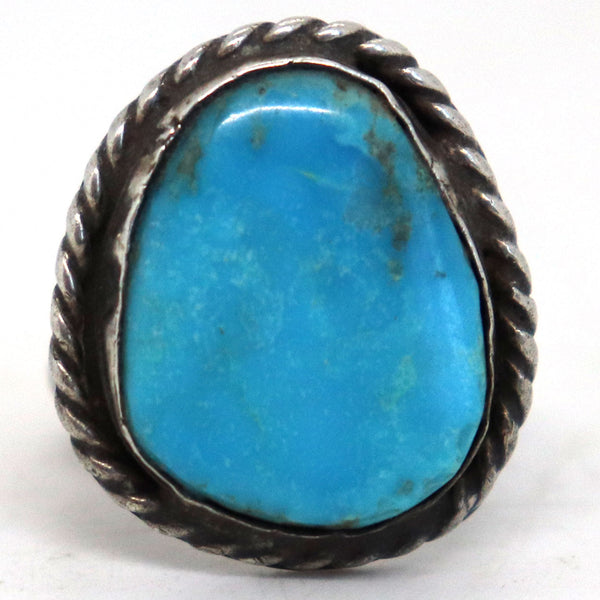 Two Vintage Native American Silver, Antler and Turquoise Rings