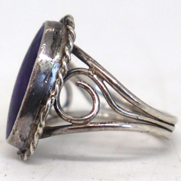 Collection Three Vintage Silver, Amethyst and Purple Stone Lady's Rings