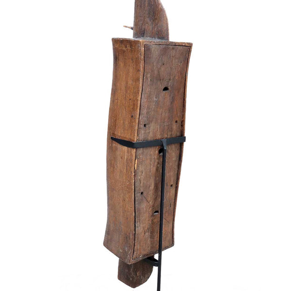 Southeast Asian Palawan Wooden Boat Lute (Kusyapi) Musical Instrument and Iron Stand