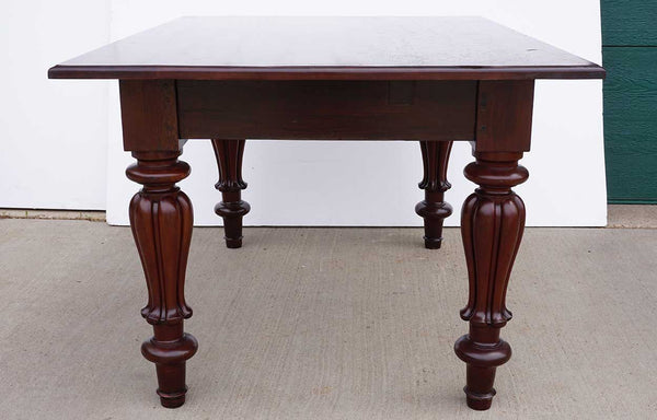 Anglo Indian J. M. Edmond Victorian Mahogany Rectangular Dining Table