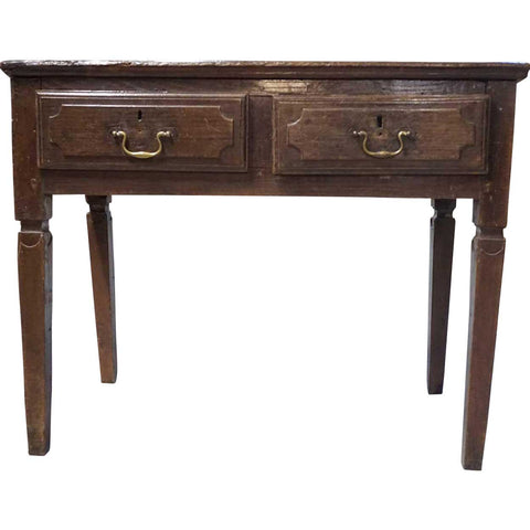 Portuguese Chestnut Two-Drawer Side Table